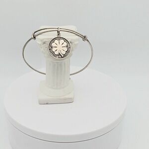 ALEX &‎ ANI Four Leaf Clover Bracelet Expandable Charm Bangle 7.5" Made In USA
